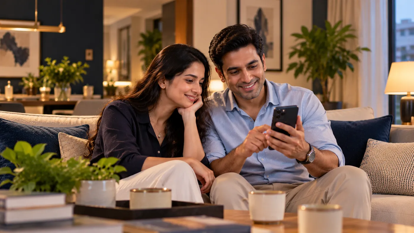 Parents reading their child's weekly Studyverse report on a phone